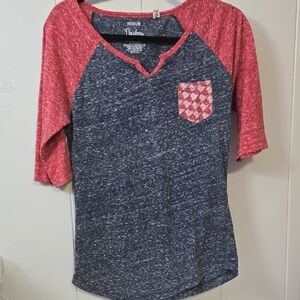 UNIVERSITY OF ARIZONA Red and Navy Raglan Tee